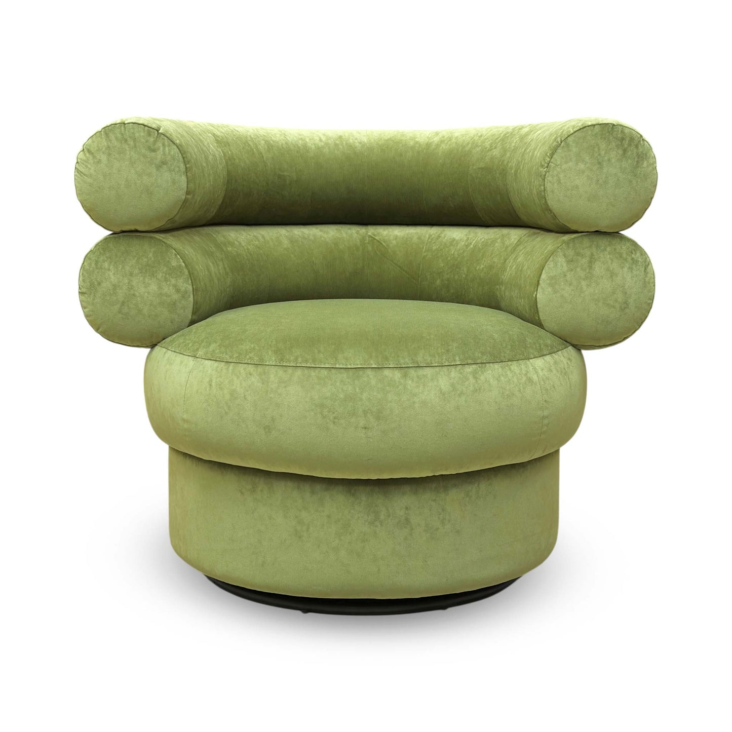 ‘Fitzrovia’ Leaf Green Linen Fabric Accent Swivel Chair