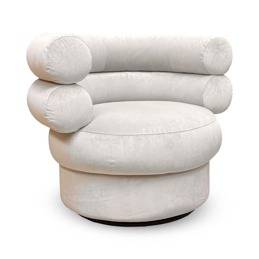 ‘Fitzrovia’ Fog Silver Linen Fabric Accent Swivel Chair