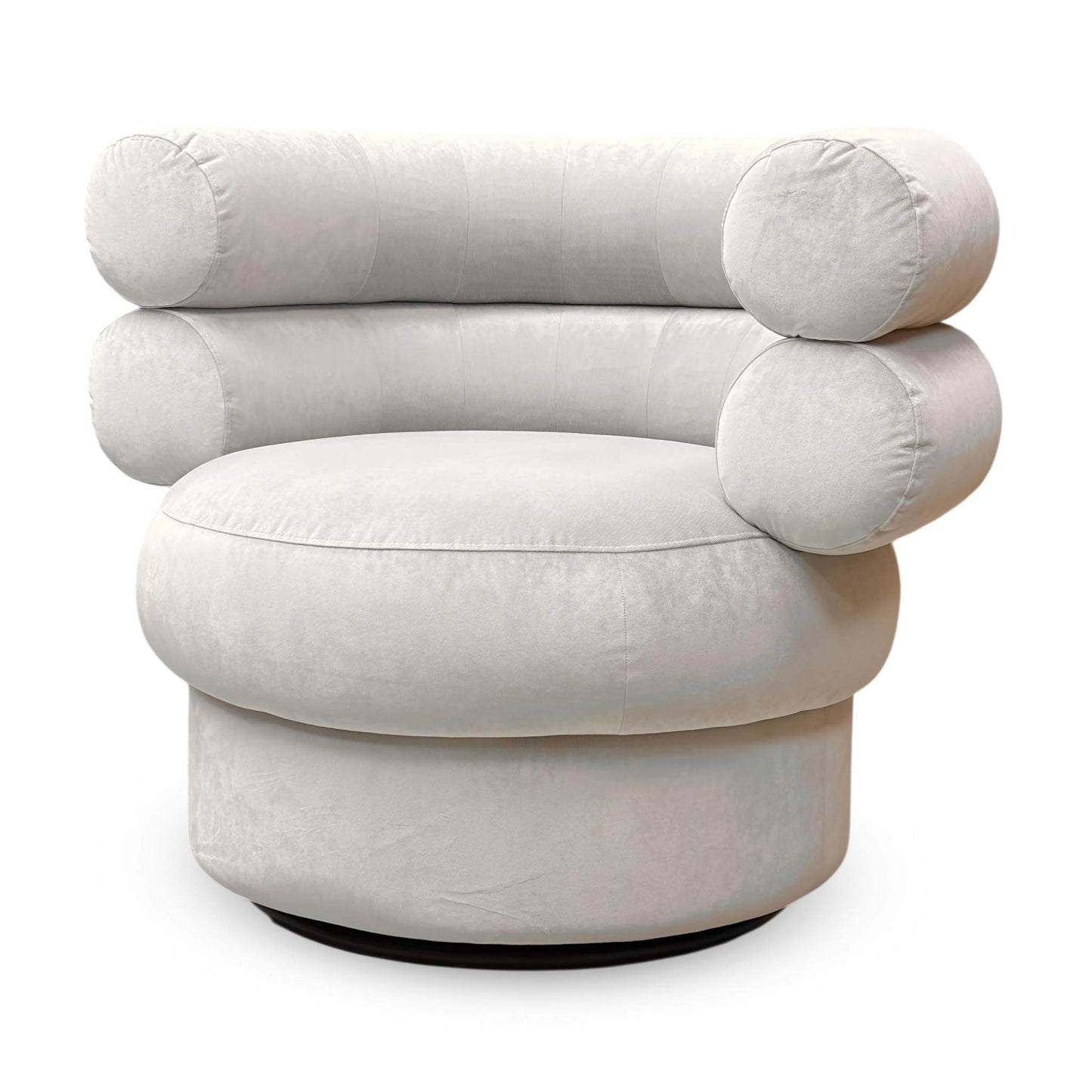 ‘Fitzrovia’ Fog Silver Linen Fabric Accent Swivel Chair