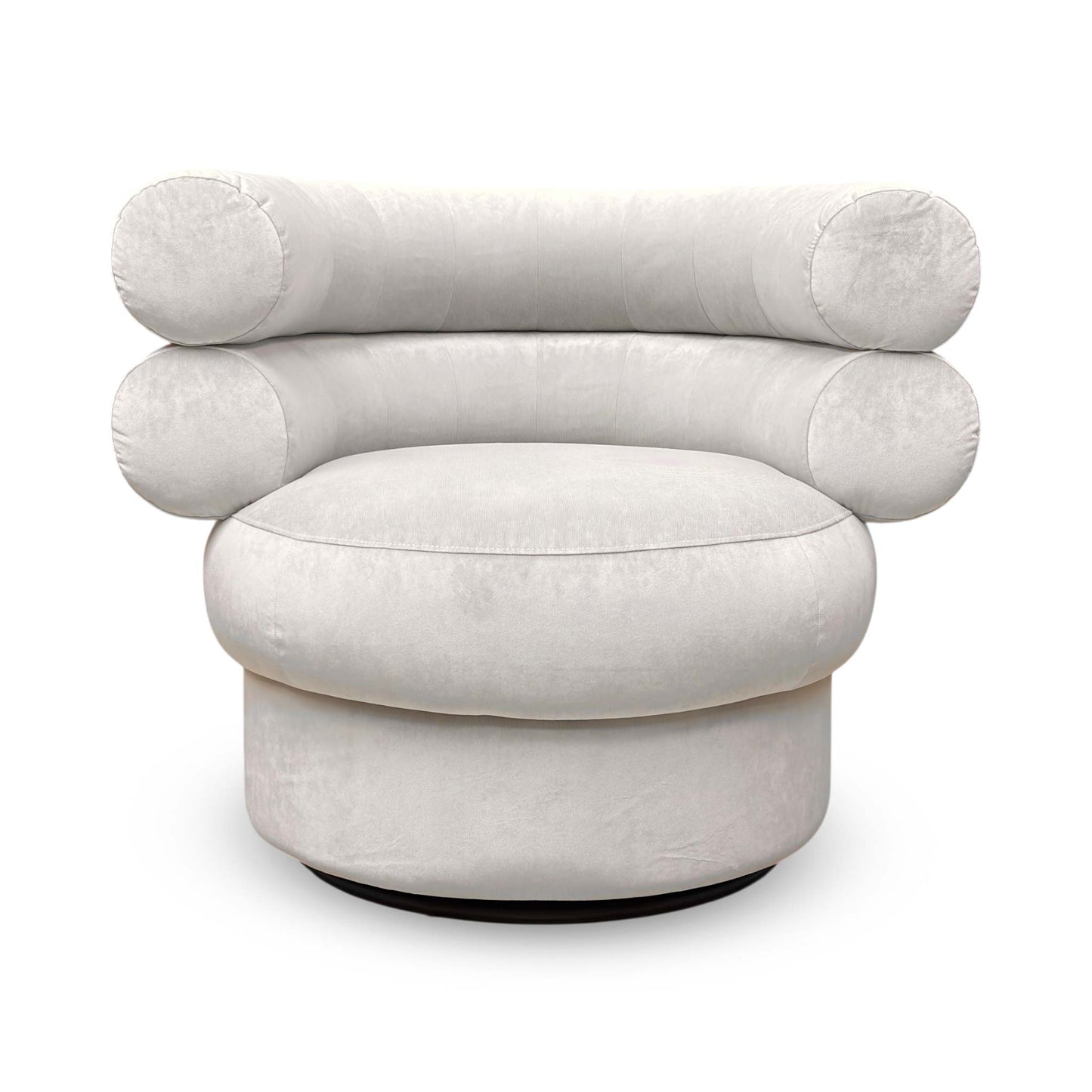 ‘Fitzrovia’ Fog Silver Linen Fabric Accent Swivel Chair