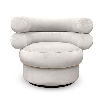 ‘Fitzrovia’ Fog Silver Linen Fabric Accent Swivel Chair
