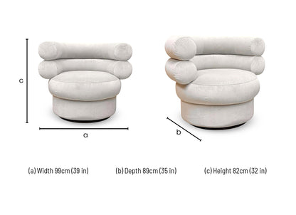 ‘Fitzrovia’ Fog Silver Linen Fabric Accent Swivel Chair