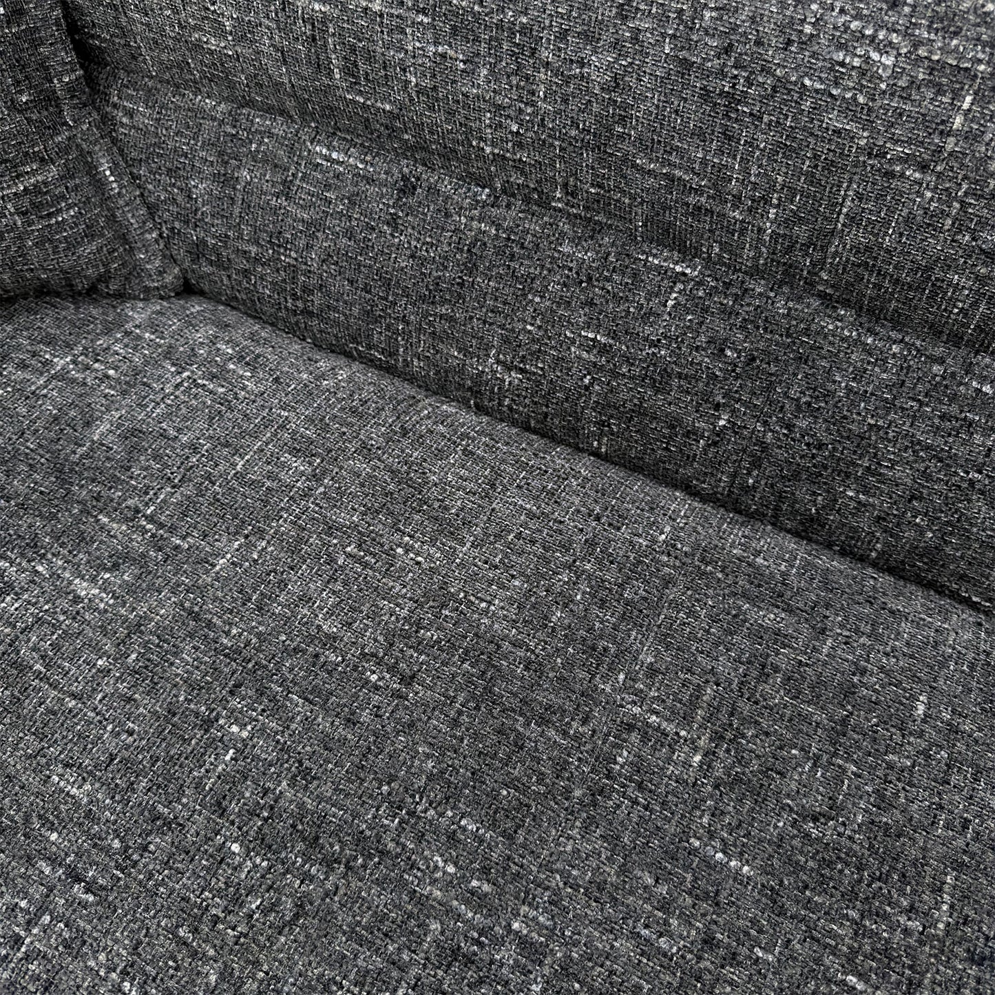 ‘Piero’ Odyssey Vortex Charcoal Grey Fabric 2 Corner 2 Open End Chaise Sofa + Large Footstool