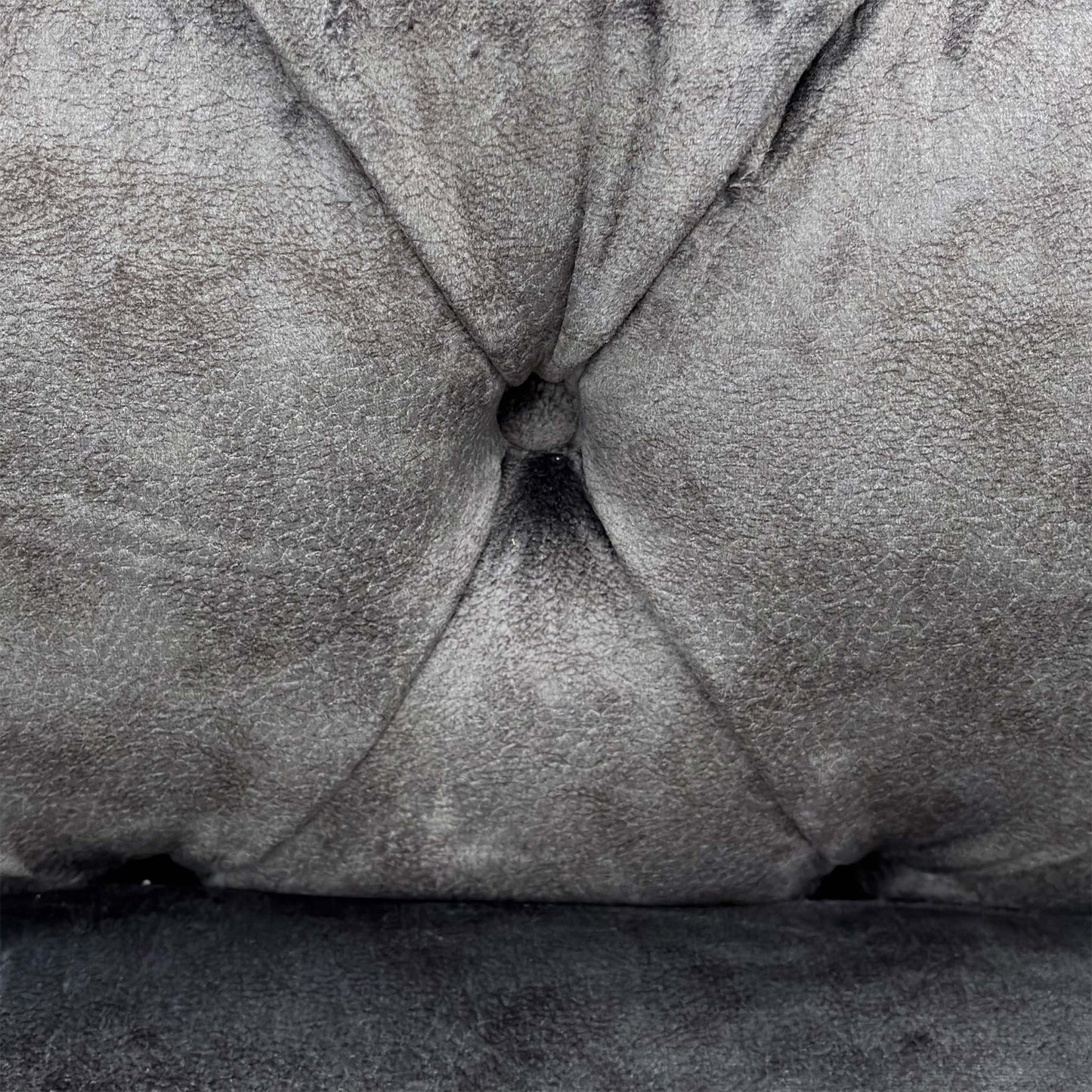 Close-up of the Charcoal Grey velvet fabric, highlighting the dense pile and the subtle sheen of the upholstery.