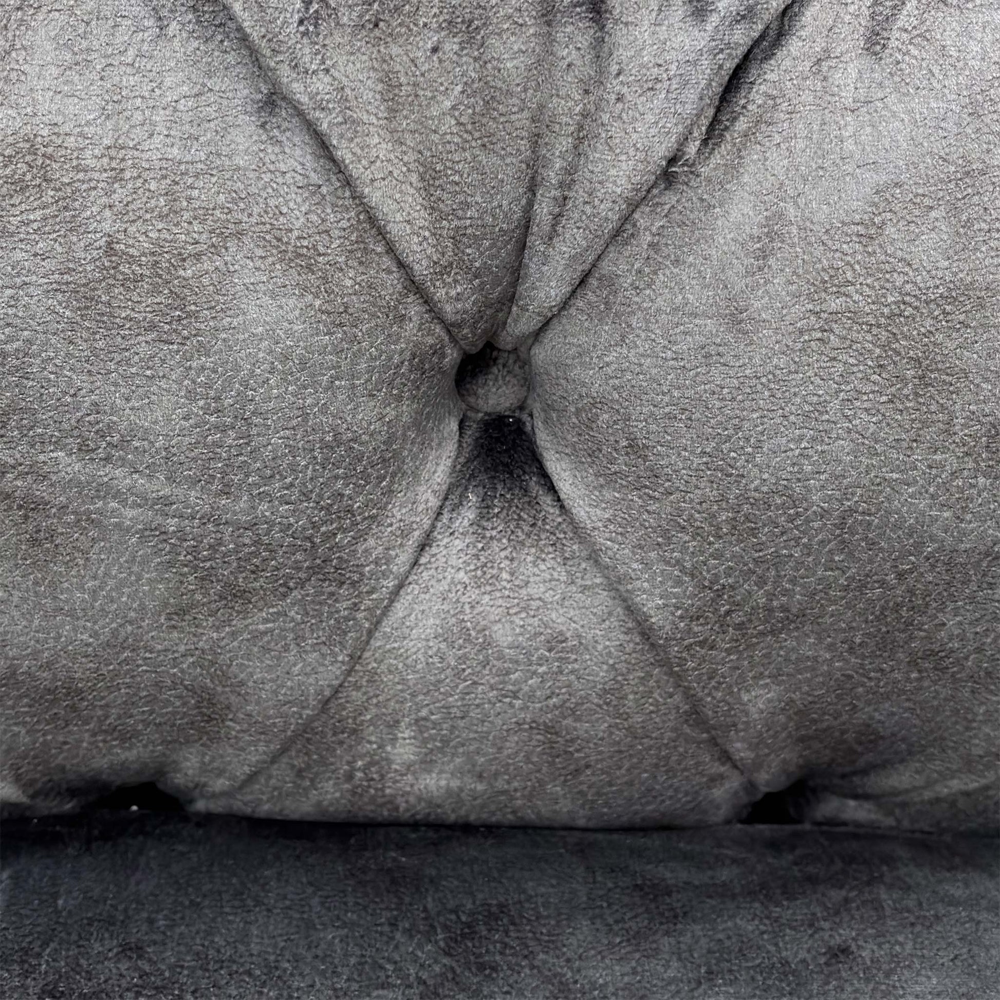 Close-up of the Charcoal Grey velvet fabric, highlighting the dense pile and the subtle sheen of the upholstery.