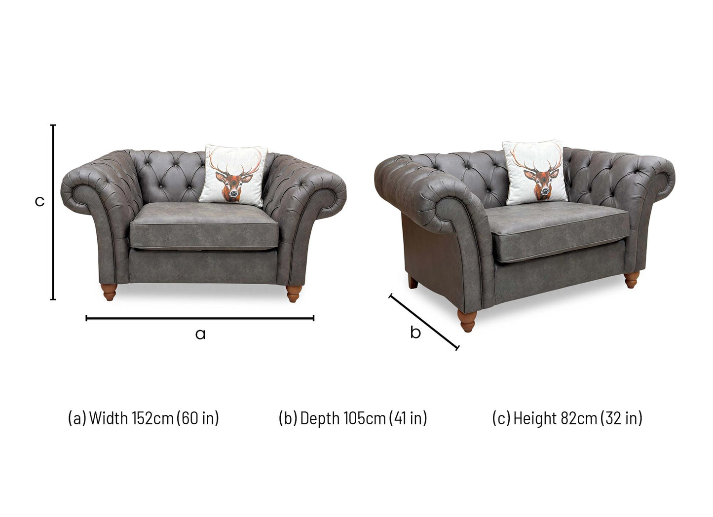 'Ranger' Grey Endurance Fabric Manual Recliner Armchairs - Set of 2