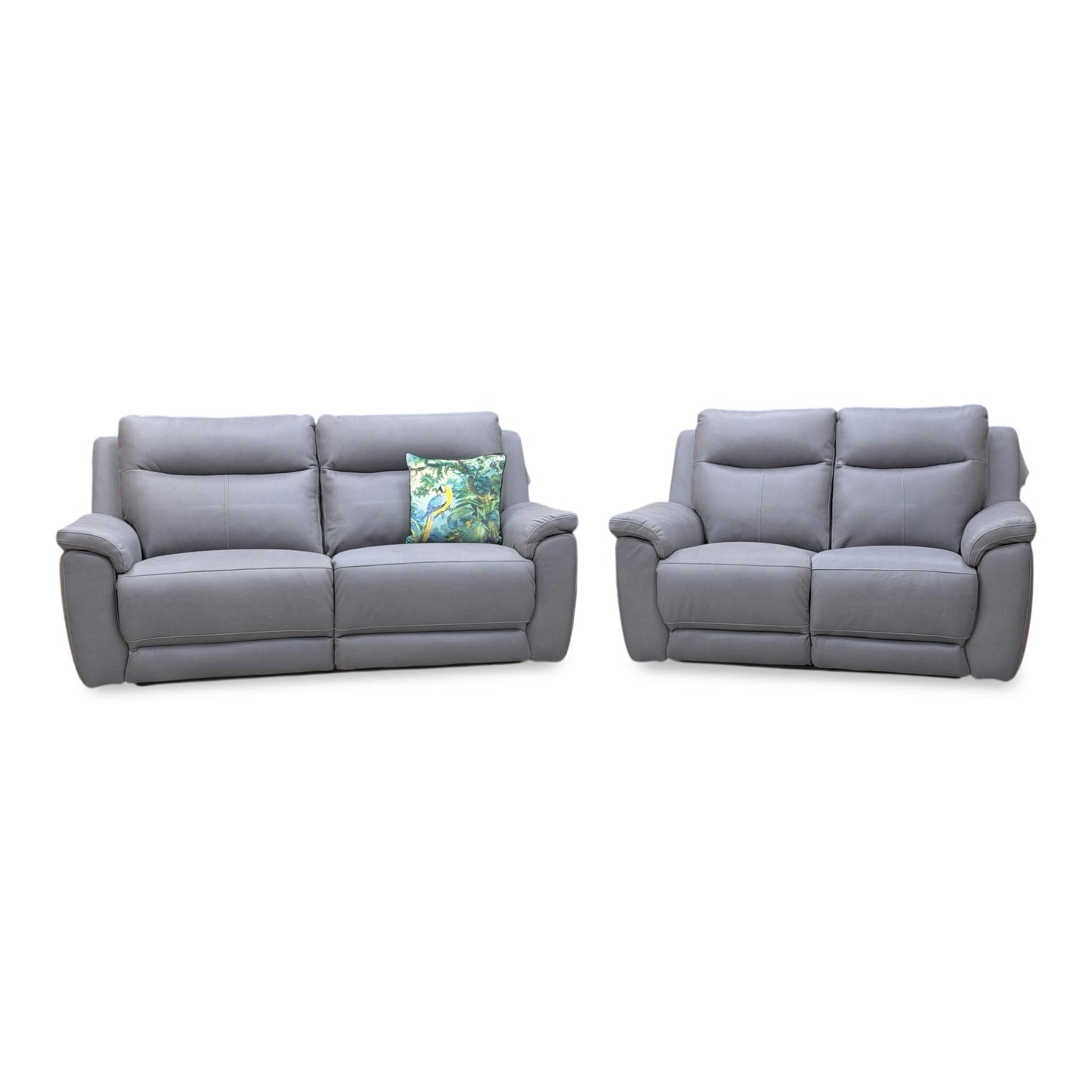 The 3+2-seater sofa shown from a side angle, emphasizing the plush padded armrests and the supportive high-back design.
