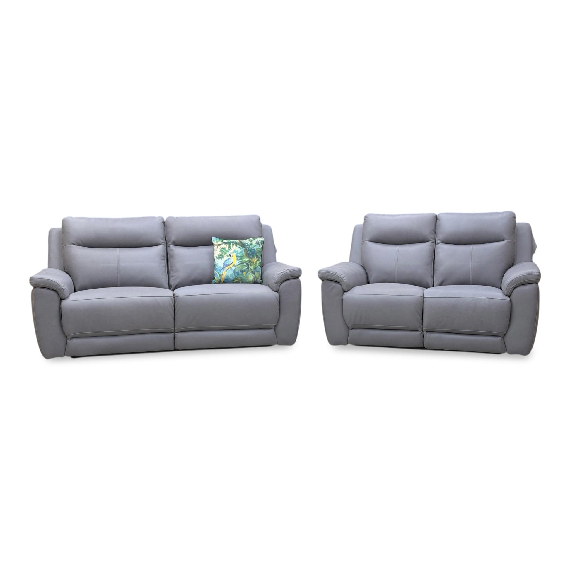 The 3+2-seater sofa shown from a side angle, emphasizing the plush padded armrests and the supportive high-back design.
