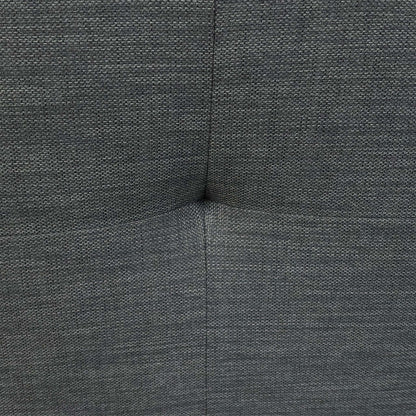Close-up of the Slate Grey fabric, highlighting the durable weave texture and the precision stitching on the headboard panel.