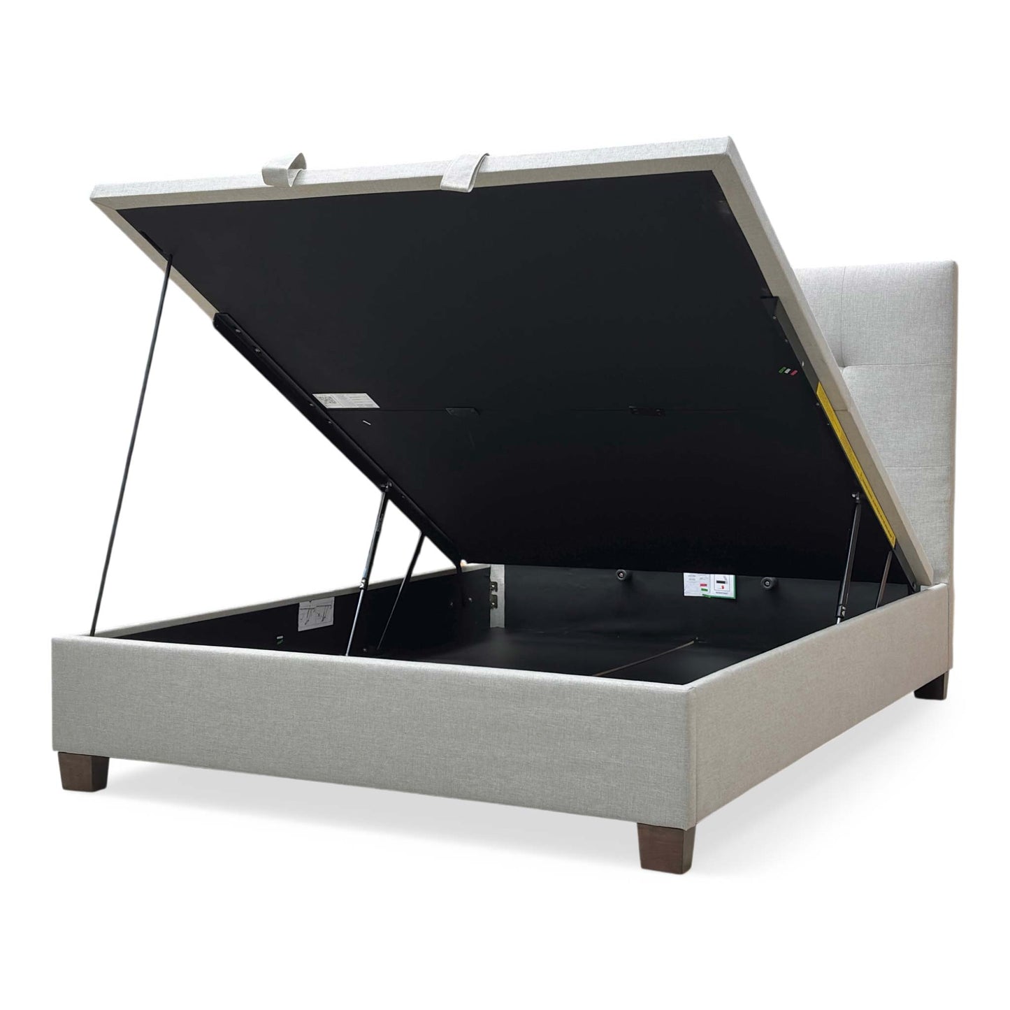 Side profile of the Hadley King bed, emphasizing the clean lines of the upholstered rails and the plush depth of the headboard.