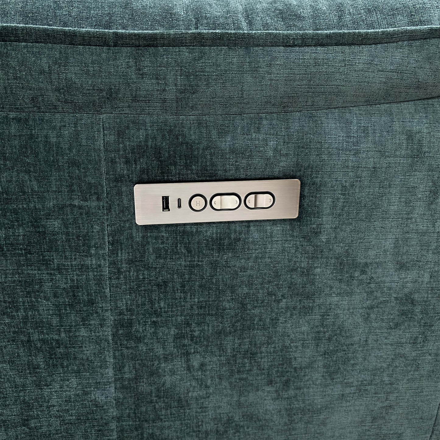 Close-up of the Forest Green linen-style fabric, highlighting the depth of color and the premium textured weave.