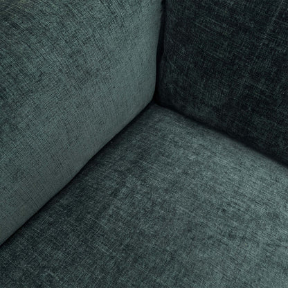 Close-up of the Forest Green linen-style fabric, highlighting the depth of color and the premium textured weave.