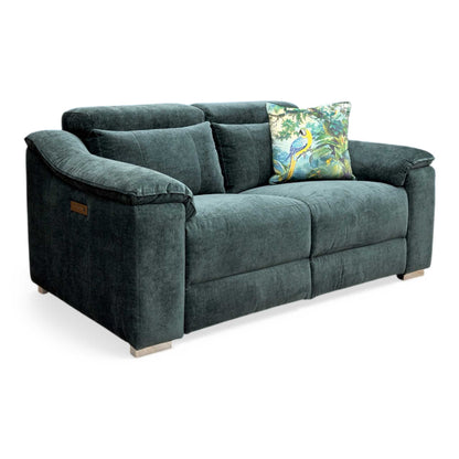 Side profile of the Geneva sofa in a fully reclined position, emphasizing the ergonomic support and the extended leg rest.