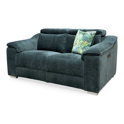 Side profile of the Geneva sofa in a fully reclined position, emphasizing the ergonomic support and the extended leg rest.
