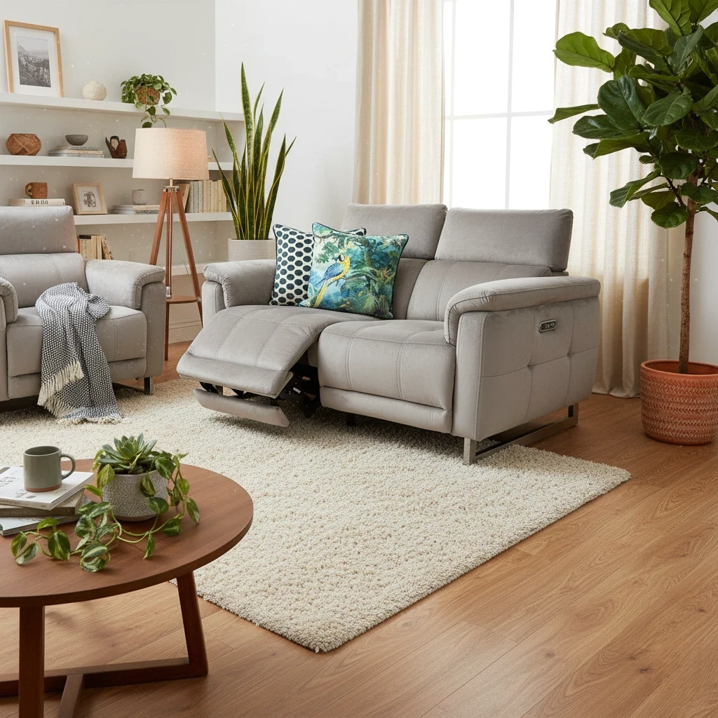 Detail of the deep seat cushion, highlighting the comfort of the internal pocket sprung construction.