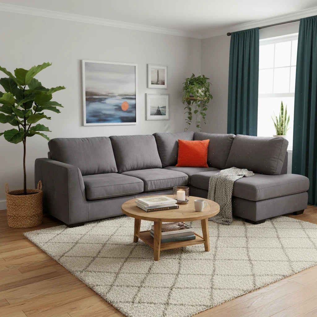 Detail shot of the back cushions and simple buttoning that adds an elegant finish to the design.