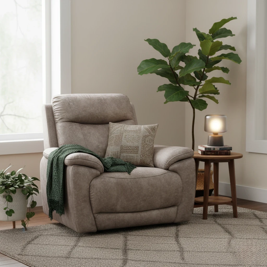 Detail shot of the chair's back and padded armrests, showing the velvet texture.