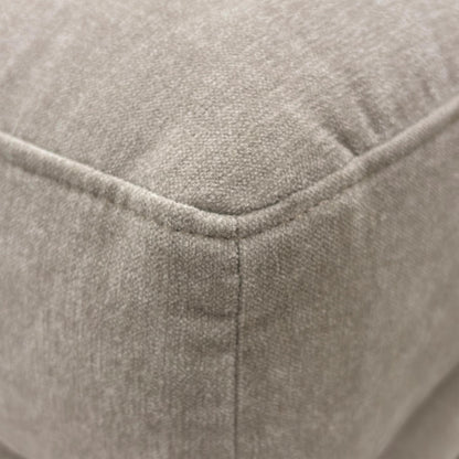 Close-up of the Taupe fabric upholstery on the Brixton sofa, showcasing the soft-touch woven texture and durable finish.