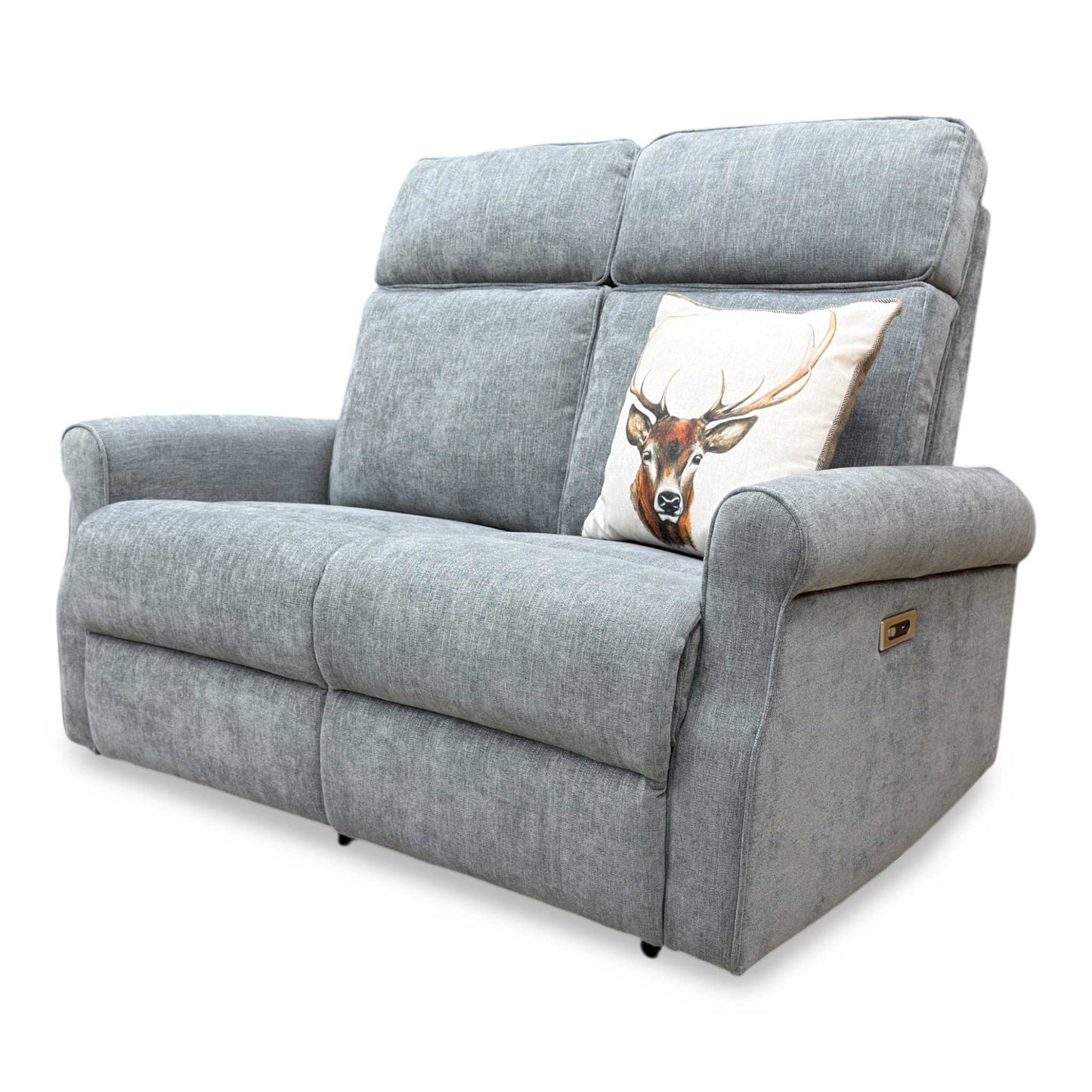 ‘Jessica' Dark Grey Fabric 2 Seater Power Recliner Sofa - product photo 5