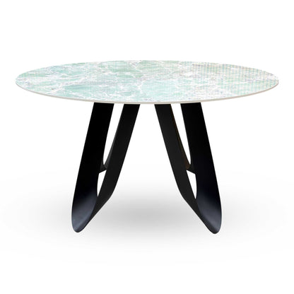 ‘Minnesota’ Green Ceramic Top 135cm Round Dining Table - product photo 3