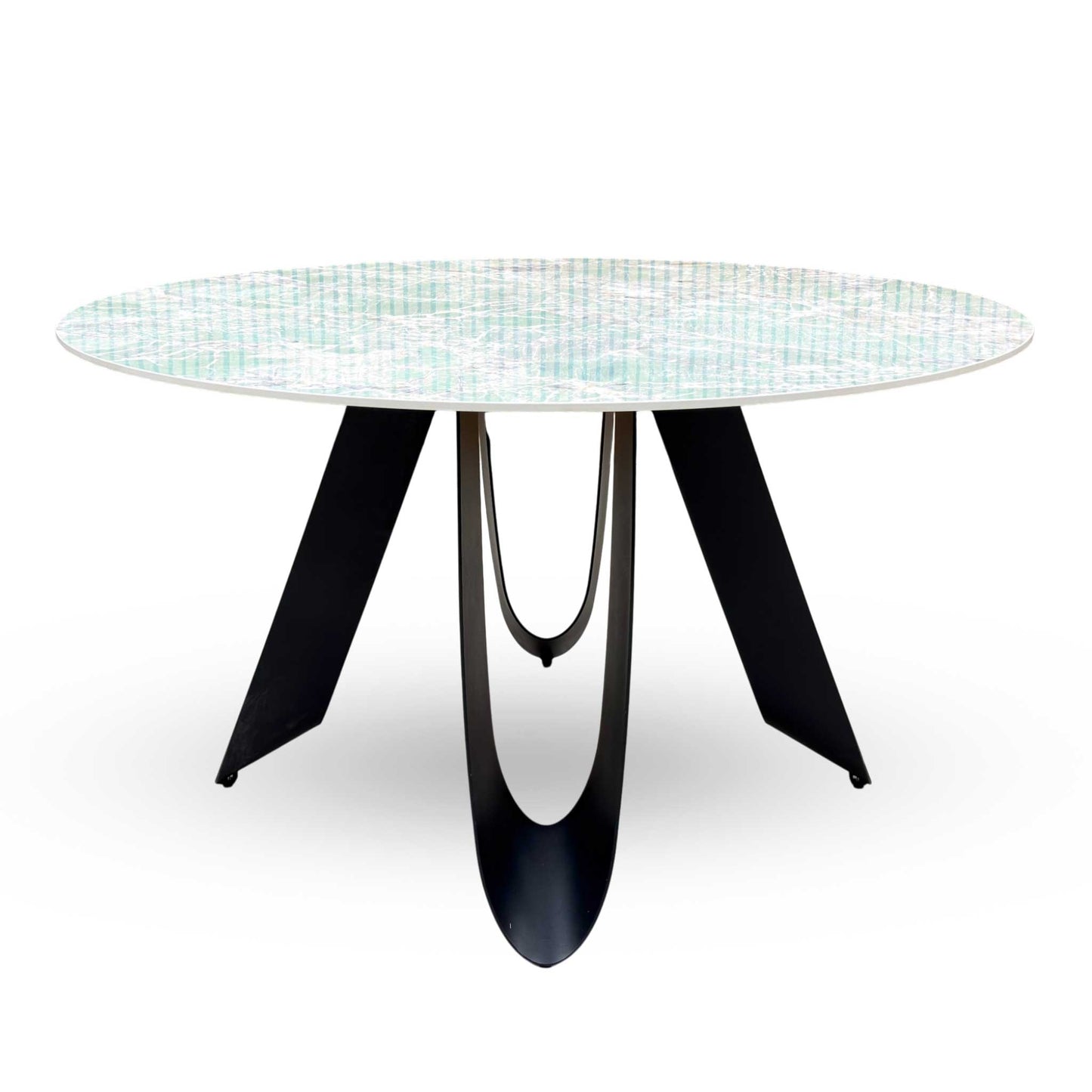 ‘Minnesota’ Green Ceramic Top 135cm Round Dining Table - product photo 4
