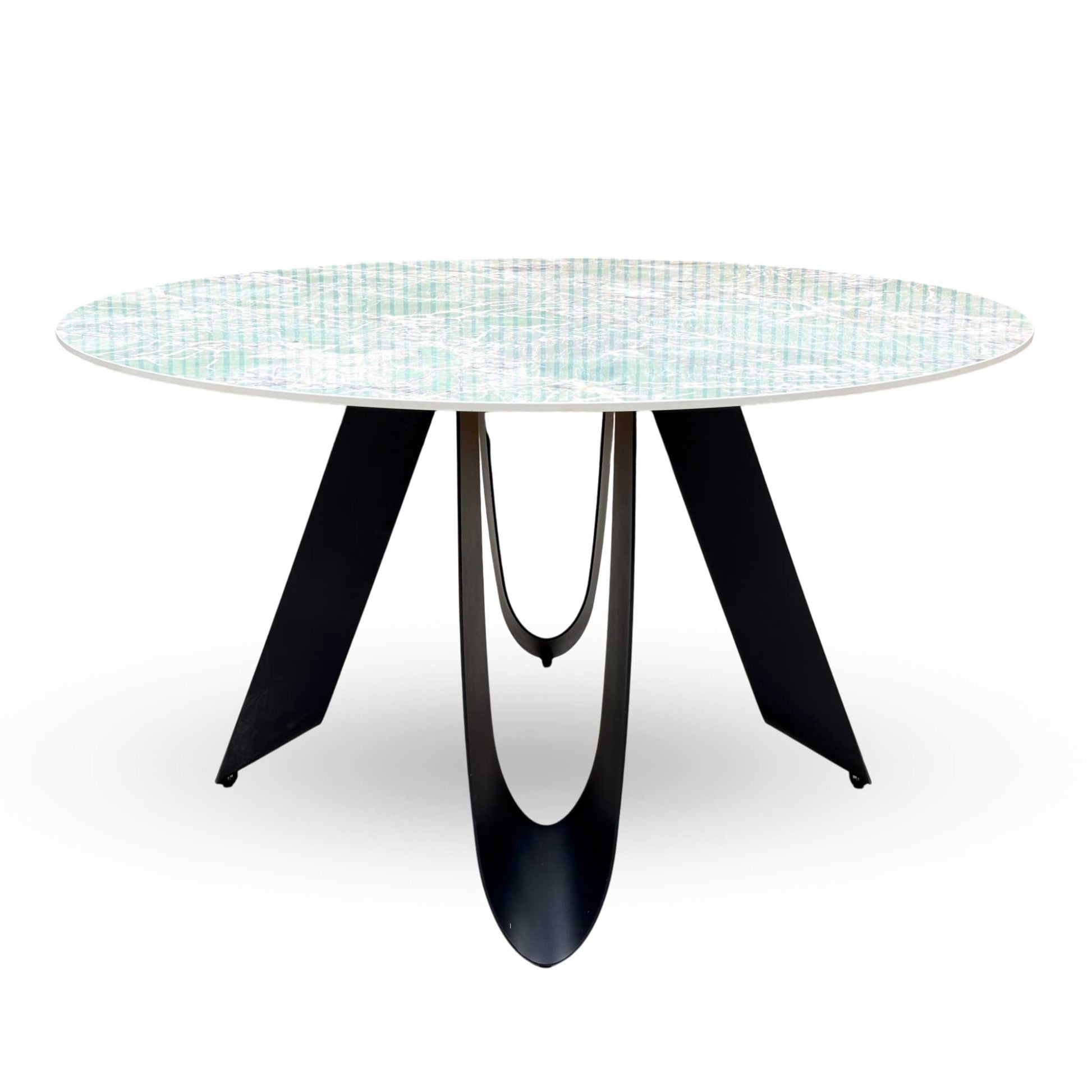‘Minnesota’ Green Ceramic Top 135cm Round Dining Table - product photo 4