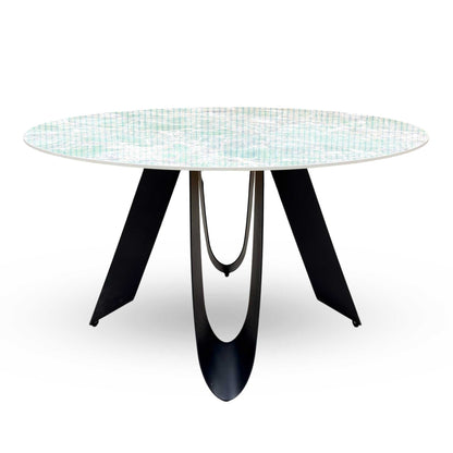 ‘Minnesota’ Green Ceramic Top 135cm Round Dining Table - product photo 4