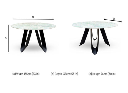 ‘Minnesota’ Green Ceramic Top 135cm Round Dining Table - product photo 6