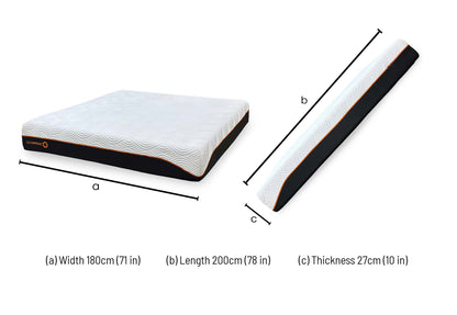 Technical dimension diagram for the Dormeo Octaspring Hybrid Super King Mattress, displaying standard dimensions for overall width, length, and depth.