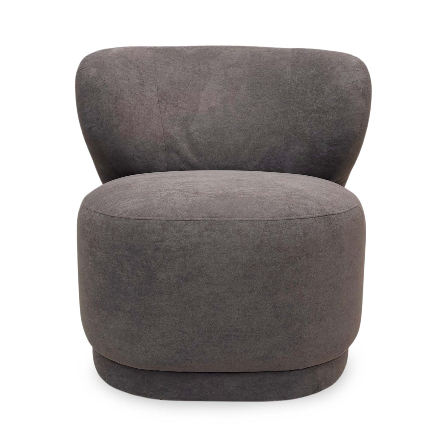 Front-facing view of the Mazetti accent chair, showcasing its clean lines, contemporary simple design, and welcoming deep seat cushion.