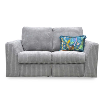 Front-facing view of the Heydon 2-seater sofa, highlighting the split backrest cushioning, plush armrests, and clean modern lines.
