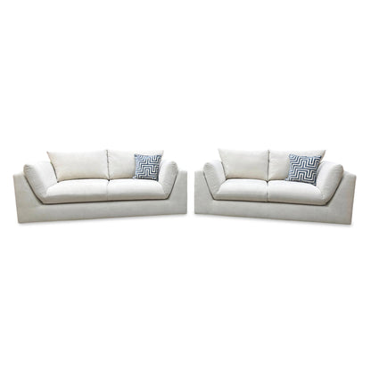 ‘Kalista’ Cream Palmero Plain Velvet 3 + 2 Seater Sofa Set