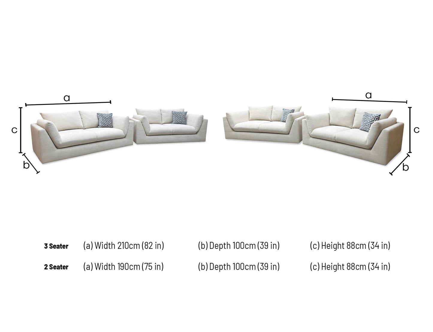 ‘Kalista’ Cream Palmero Plain Velvet 3 + 2 Seater Sofa Set