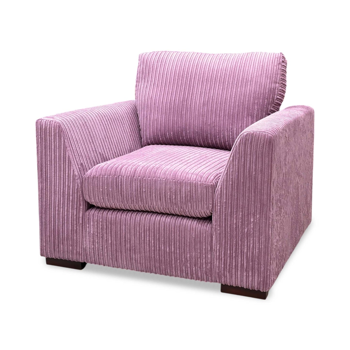 ‘Heydon’ Lilac Purple Marley Jumbo Cord Armchair - product photo 5
