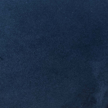 Close-up detail of the Navy Blue velvet fabric texture, emphasizing the ultra-soft touch finish, rich deep color, and premium tailored stitching.