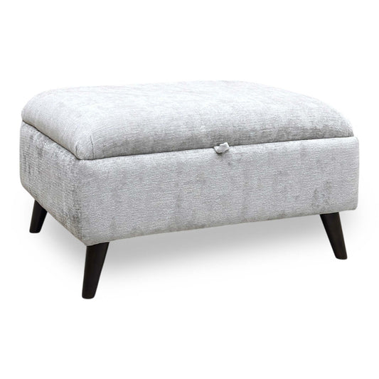 ‘Sanremo' Silver Fabric Storage Footstool