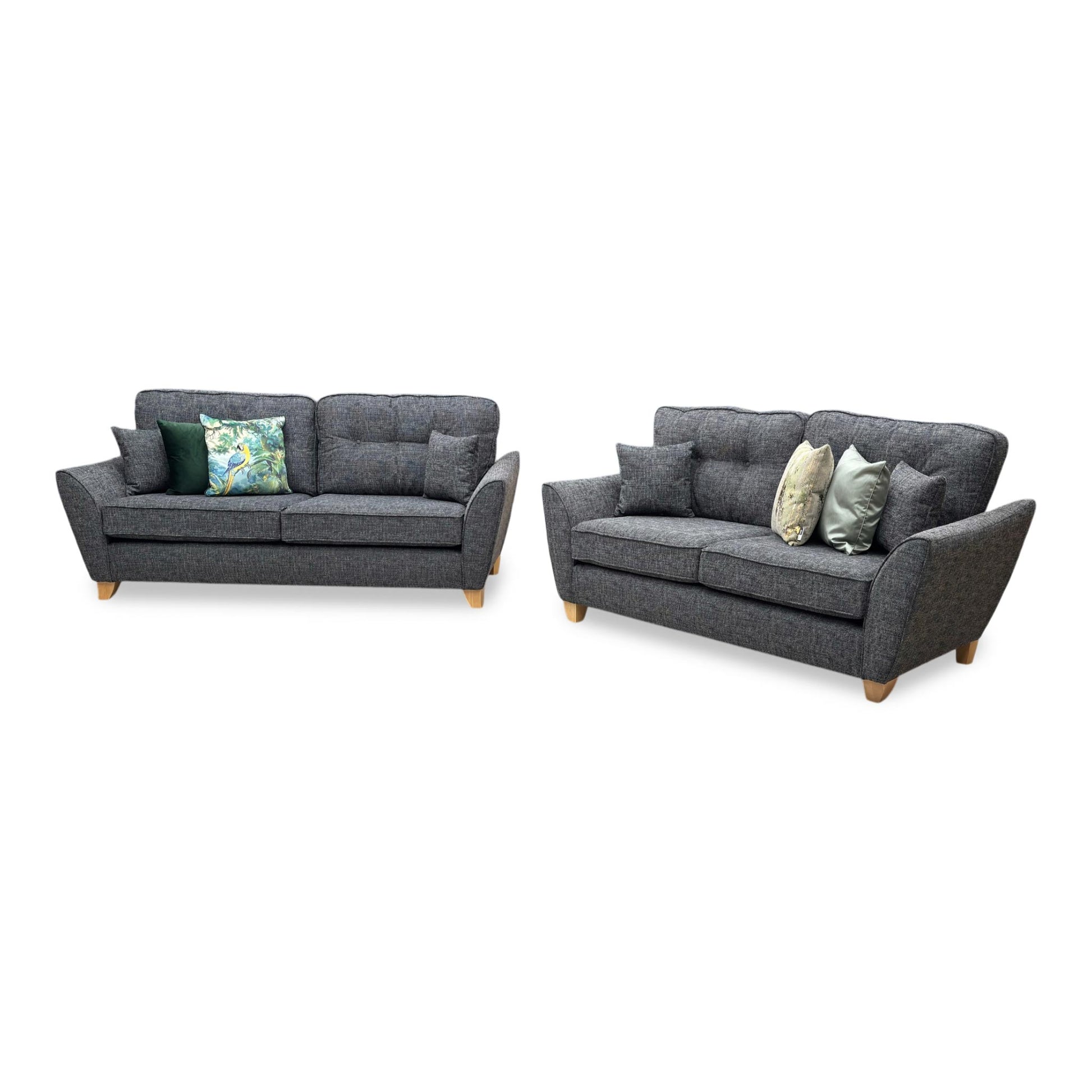 Side profile view of a Halstow sofa, emphasizing the supportive angle of the backrest, clean track arm padding, and its streamlined living room footprint.
