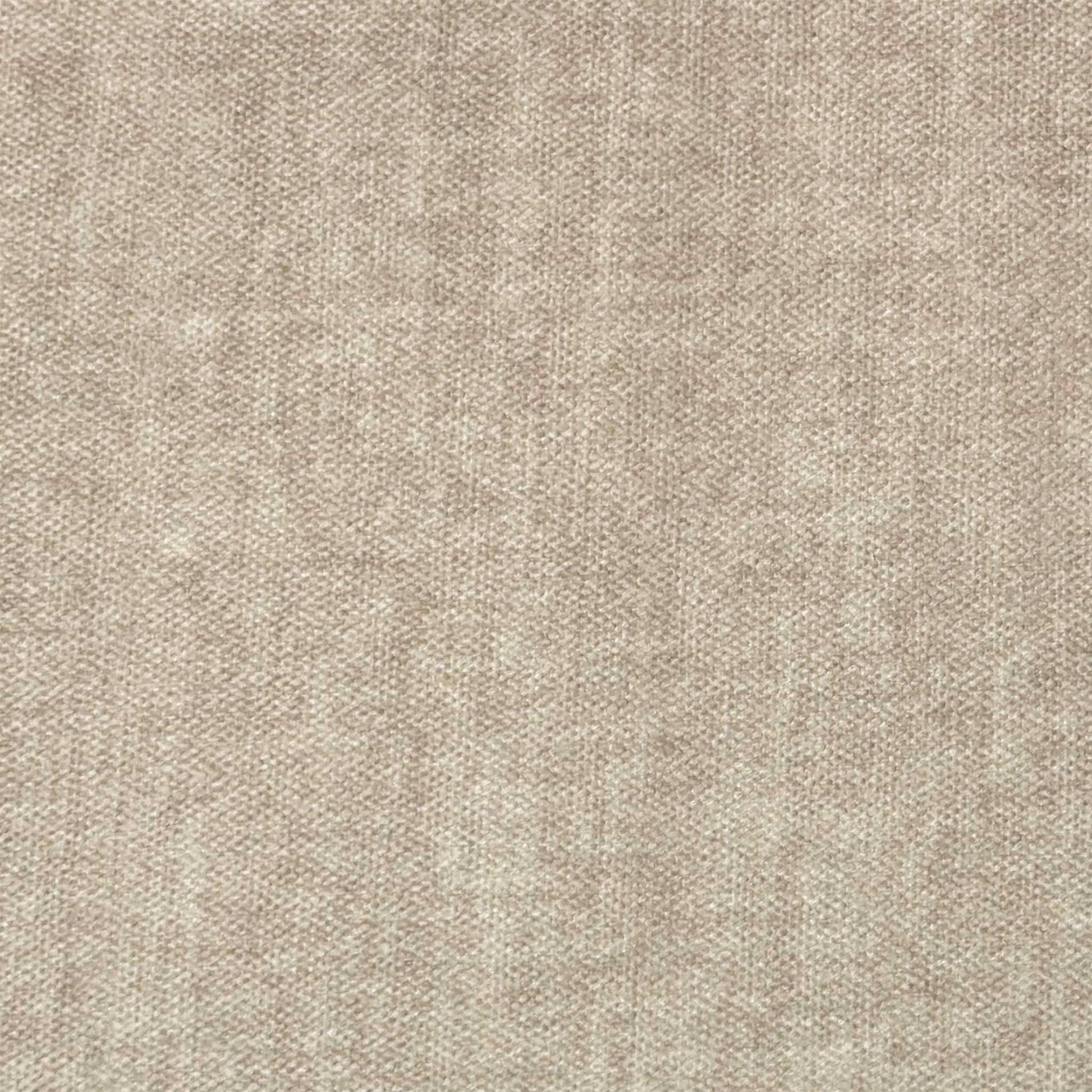 High-definition close-up shot of the beige fabric upholstery, highlighting its fine, durable weave pattern, warm neutral tone, and high-quality tailored seams.