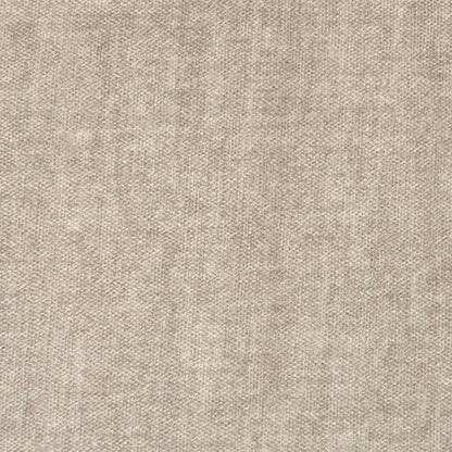 High-definition close-up shot of the beige fabric upholstery, highlighting its fine, durable weave pattern, warm neutral tone, and high-quality tailored seams.