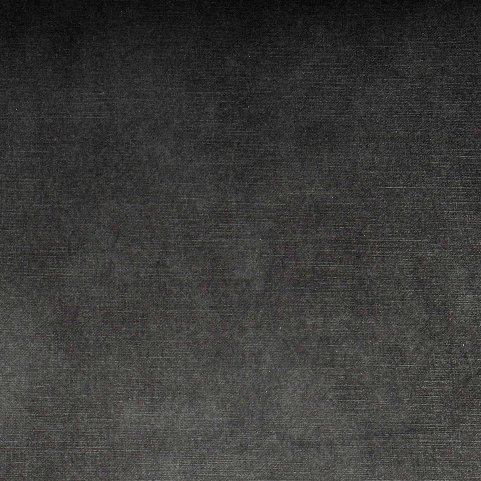 High-definition close-up shot of the coal fabric upholstery, detailing its tight, durable weave pattern, rich dark grey tonal depth, and neat, high-quality tailored seams.