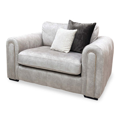 'Amara' Dapple Stone Fabric 3 Seater + Snuggle Chair Sofa Set