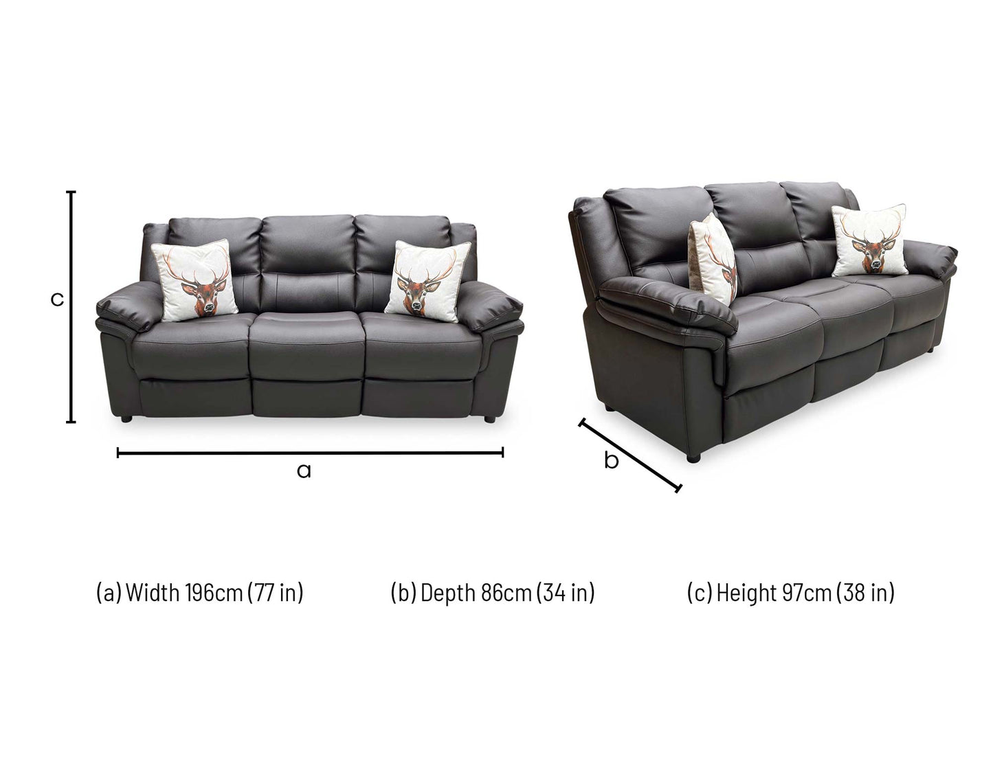 Albion Chocolate Faux Leather High Back 3+2 Seater Sofa Set