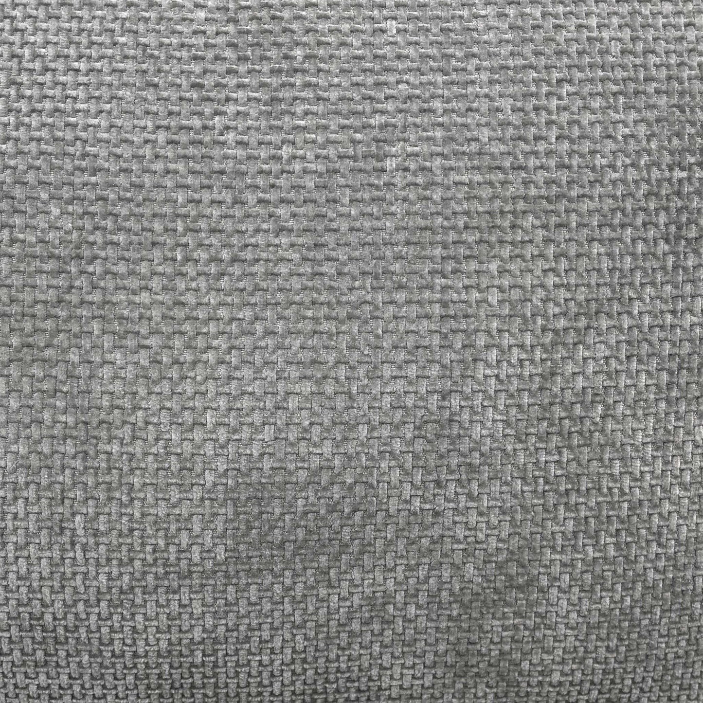 High-definition close-up shot of the grey chunky weave fabric, highlighting the rich, multi-tonal textured yarn, durable weave pattern, and premium tailored stitching.