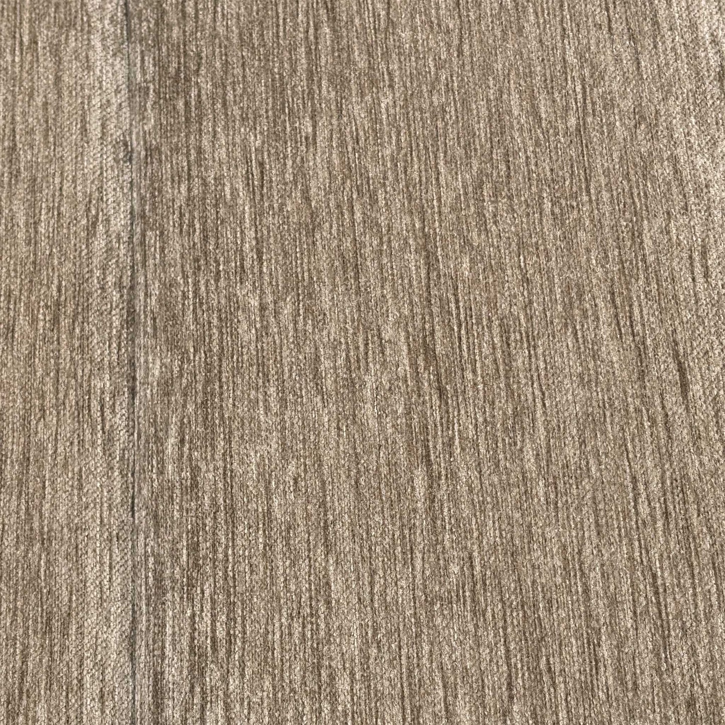 Close-up shot of the Destiny Storm Oatmeal fabric on the G Plan sofa, highlighting the intricate multi-tonal neutral weave, premium soft-touch texture, and clean tailored seams.