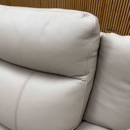 'Panache' Oyster Cat-40-08 Leather 3 Seater Sofa