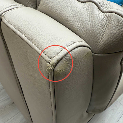 'Panache' Oyster Cat-40-08 Leather 3 Seater Sofa