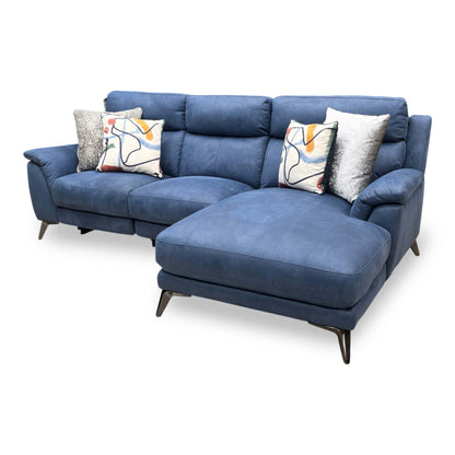 ‘Contempo’ Bfa-Blj-R10 Blue Suede Fabric Power Recliner Right Hand Facing Chaise End Sofa - product photo 6