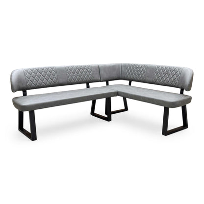 'Venus’ Grey Faux Leather Right Hand Facing Dining Bench