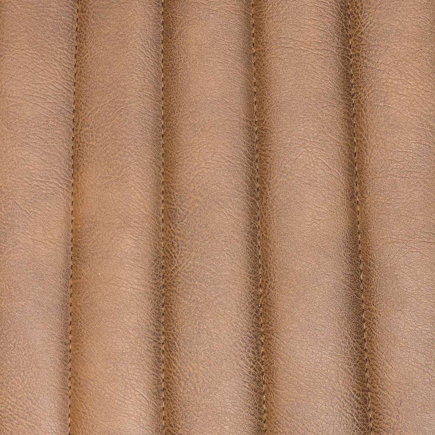 Close-up shot of the Tan Brown leather on the Bodahl ‘Terra’ chair, showcasing the intricate diamond-quilted back pattern, thick heavy-duty stitching, and natural, distressed leather grain.