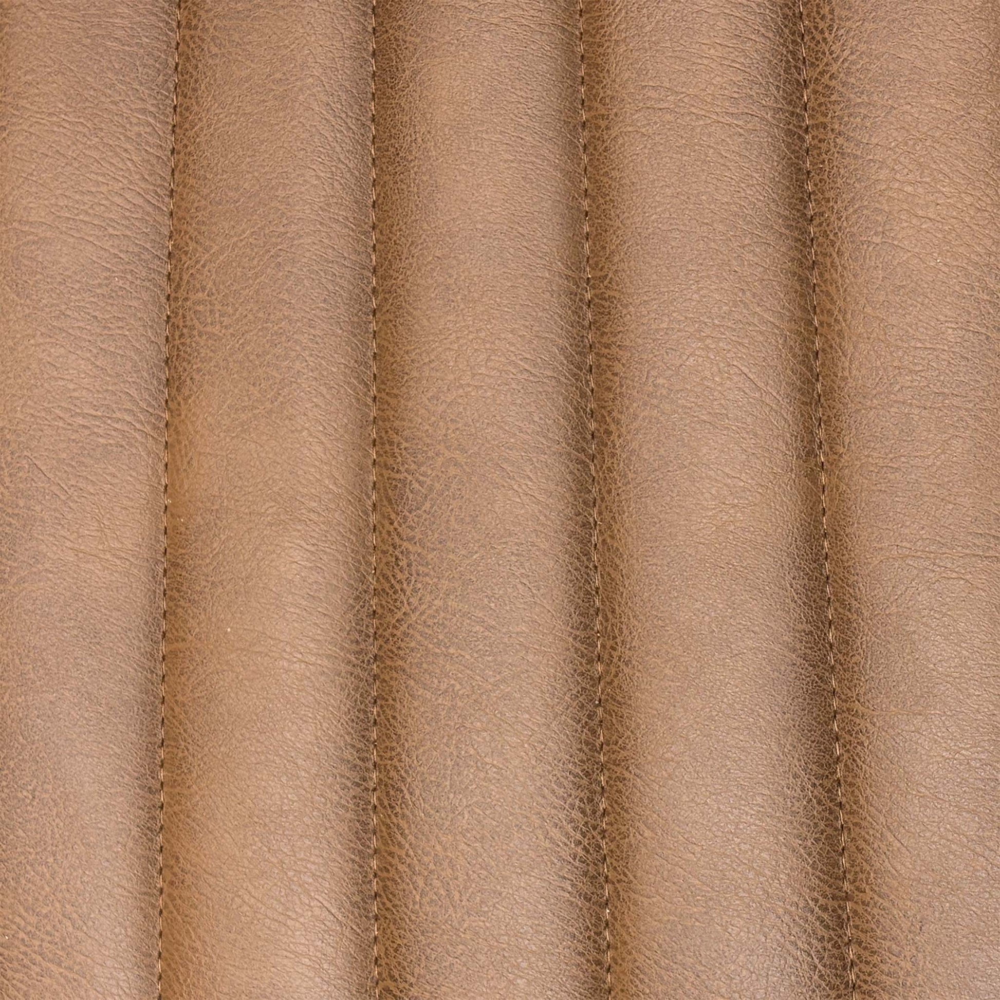 Close-up shot of the Tan Brown leather on the Bodahl ‘Terra’ chair, showcasing the intricate diamond-quilted back pattern, thick heavy-duty stitching, and natural, distressed leather grain.